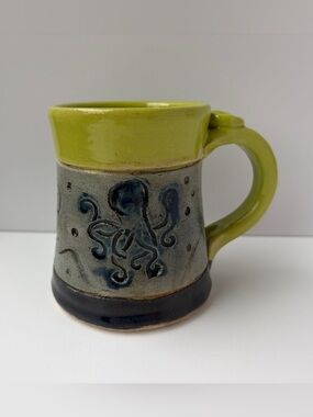 Handmade Ceramic Mug Octopus Sea Life Pottery by Amy Steele